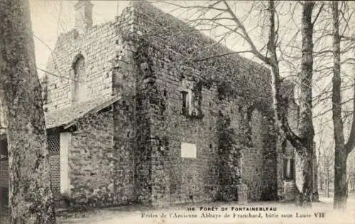 Ak Fontainebleau Seine et Marne, Foret, Restes de l'Ancienne Abbaye de Franchard