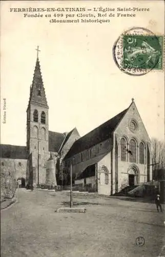 Ak Ferrières en Gâtinais Loiret, Kirche St. Pierre