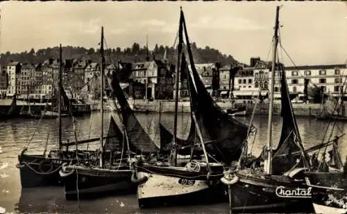 Ak Honfleur Calvados, Hafen, Boote