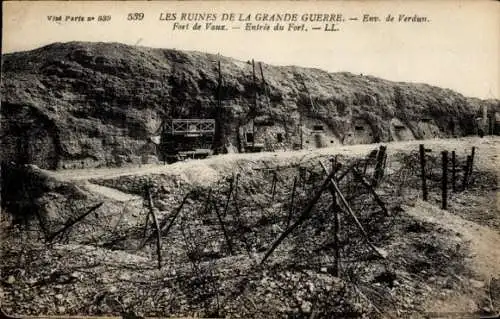 Ak Verdun Meuse, Fort de Vaux, Entree du Fort, Grande Guerre