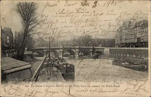 Ak Paris I, Pont Neuf, Schiffe, Seine