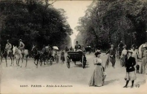 Ak Paris XVI, Bois de Boulogne, Allee des Acacias