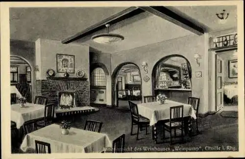 Ak Eltville am Rhein Hessen, Weinhaus Weinpump, Innenansicht