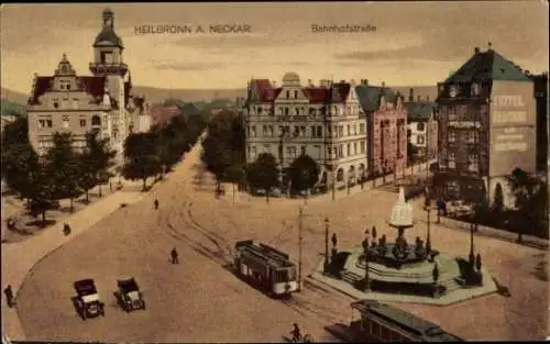 Ak Heilbronn am Neckar, Bahnhofstraße