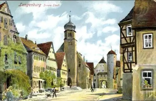 Ak Langenburg in Württemberg, Innere Stadt