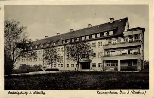 Ak Ludwigsburg in Württemberg, Krankenhaus, Bau 3