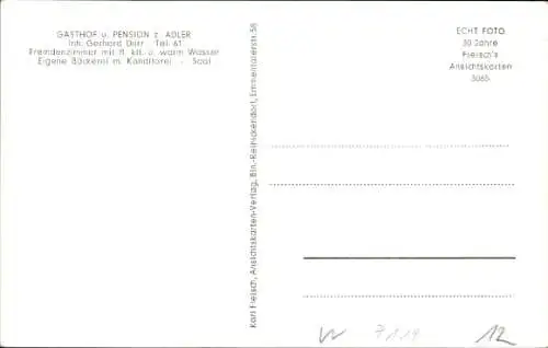 Ak Untersteinbach Pfedelbach in Württemberg, Gasthof-Pension zum Adler