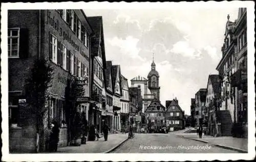 Ak Neckarsulm in Württemberg, Hauptstraße, Hotel zum goldenen Löwen