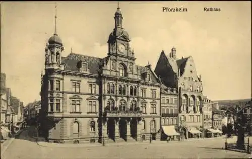 Ak Pforzheim im Schwarzwald, Rathaus