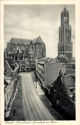 Ak Utrecht Niederlande, Domstraße, Domkirche