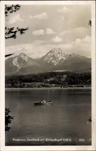 Ak Kärnten, Faaker See, Sandbank, Mittagskogel