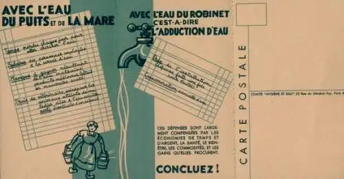 Klapp Ak Reklame, L'Eau du Robinet, Wasserhahn