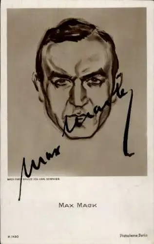 Ak Regisseur Max Mack, Portrait, Autogramm