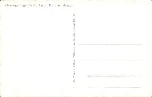 Ak Sosnówka Seidorf Podgórzyn Giersdorf Riesengebirge Schlesien, Totale mit der Heinrichsburg