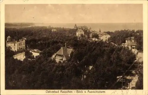 Ak Swetlogorsk Kaliningrad Rauschen Ostpreußen, Blick vom Aussichtsturm, Stengel