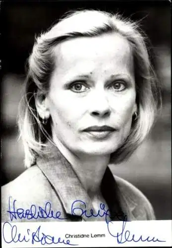 Ak Schauspielerin Christiane Lemm, Portrait, Autogramm