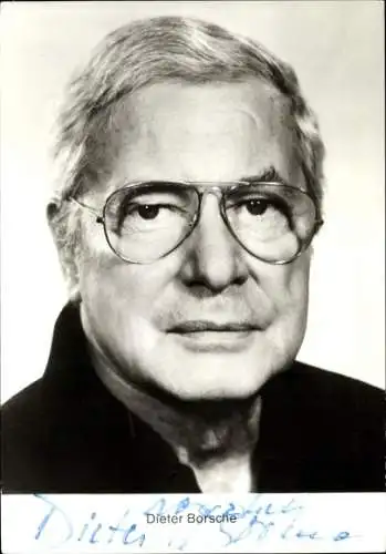 Ak Schauspieler Dieter Borsche, Portrait, Brille, Autogramm