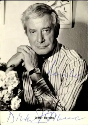 Ak Schauspieler Dieter Borsche, Portrait, Autogramm, Armbanduhr