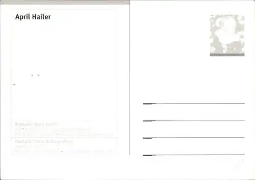 Ak Schauspielerin April Hailer, Portrait, Autogramm