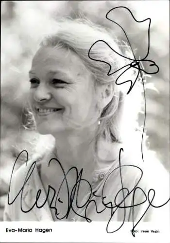 Ak Schauspielerin Eva-Maria Hagen, Portrait, Autogramm