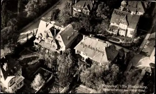 Ak Hannover in Niedersachsen, Blick auf Villa Hindenburg, Fliegeraufnahme