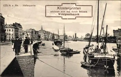 Ak Köln am Rhein, Hafen, Stadtansicht