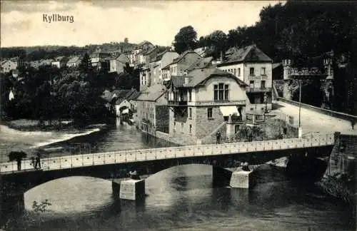 Ak Kyllburg in der Eifel, Teilansicht mit Brücke