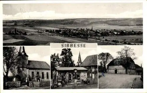 Ak Sibbesse in Niedersachsen, Gesamtansicht, Straßenpartie, Kirche