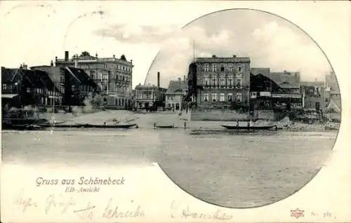 Ak Schönebeck an der Elbe, Elb-Ansicht