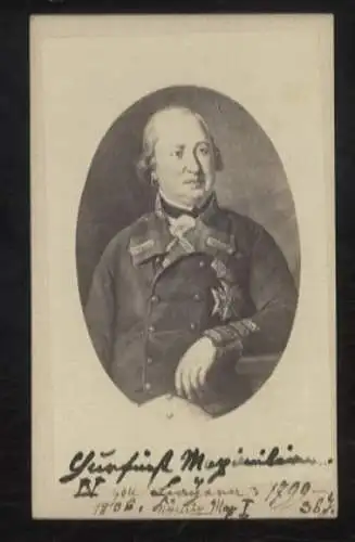 CdV Foto Portrait Maximilian I. Joseph König von Bayern