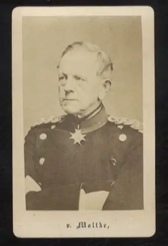 Cdv Foto Portrait Helmuth von Moltke, preußischer Generalfeldmarschall