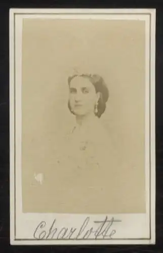 CdV Foto Portrait Marie Charlotte v. Belgien Erzherzogin v. Österreich Kaiserin v. Mexiko