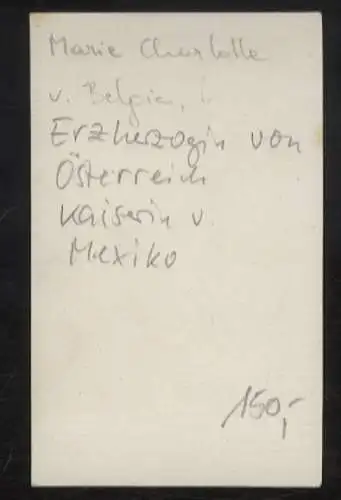 CdV Foto Portrait Marie Charlotte v. Belgien Erzherzogin v. Österreich Kaiserin v. Mexiko