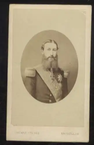 CdV Foto Portrait Leopold II. König von Belgien