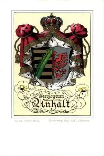 Wappen Litho Herzogtum Anhalt