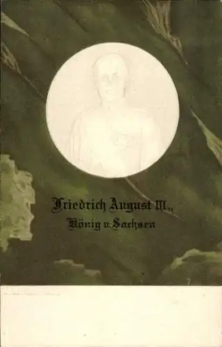 Präge Ak Friedrich August III. König von Sachsen