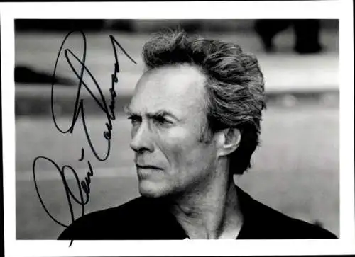 Foto Schauspieler Clint Eastwood, Portrait, Autogramm