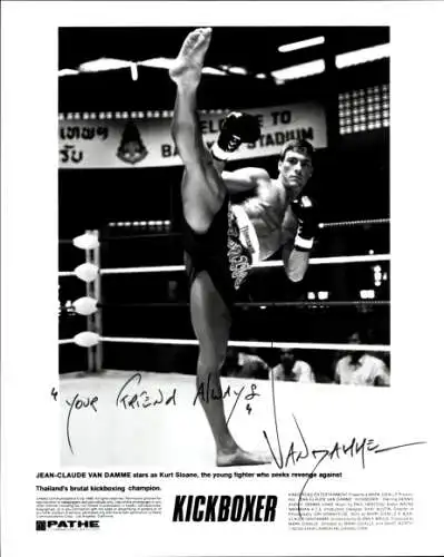 Foto Schauspieler Jean-Claude Van Damme, Portrait, Autogramm