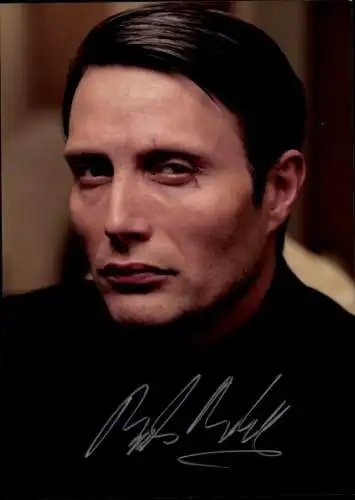 Foto Schauspieler Mads Mikkelsen, Portrait, Autogramm