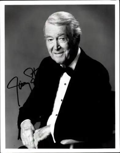 Foto Schauspieler James Stewart, Portrait, Autogramm