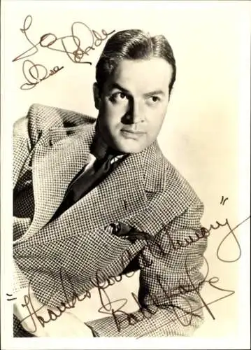 Foto Schauspieler Bob Hope, Portrait, Autogramm