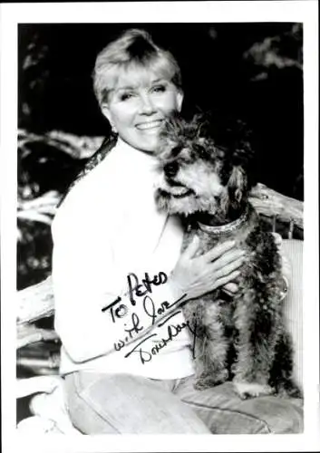 Foto Schauspielerin Doris Day, Portrait, Autogramm