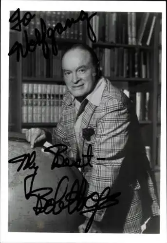 Foto Schauspieler Bob Hope, Portrait, Autogramm