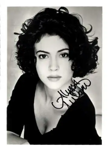 Foto Schauspielerin Alyssa Milano, Portrait, Autogramm