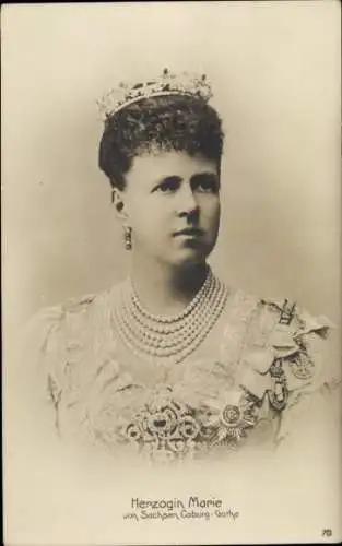 Ak Herzogin Marie von Sachsen-Coburg-Gotha, Marija Alexandrowna Romanowa, Portrait