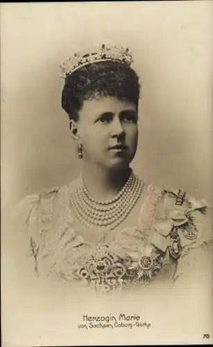 Ak Herzogin Marie von Sachsen-Coburg-Gotha, Marija Alexandrowna Romanowa, Portrait