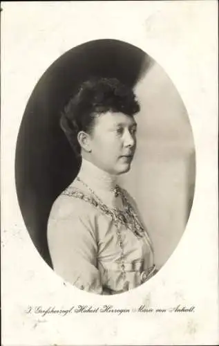 Ak Herzogin Marie von Anhalt, Portrait