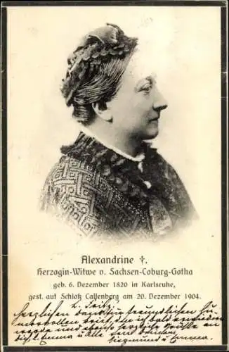 Ak Alexandrine, Herzogin-Witwe von Sachsen-Coburg-Gotha