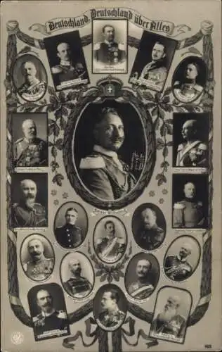 Ak Kaiser Wilhelm II., Günther von Schwarzburg Rudolstadt, König von Württemberg