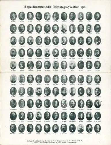 Klapp Ak Sozialdemokratische Reichstags-Fraktion 1912, Politiker